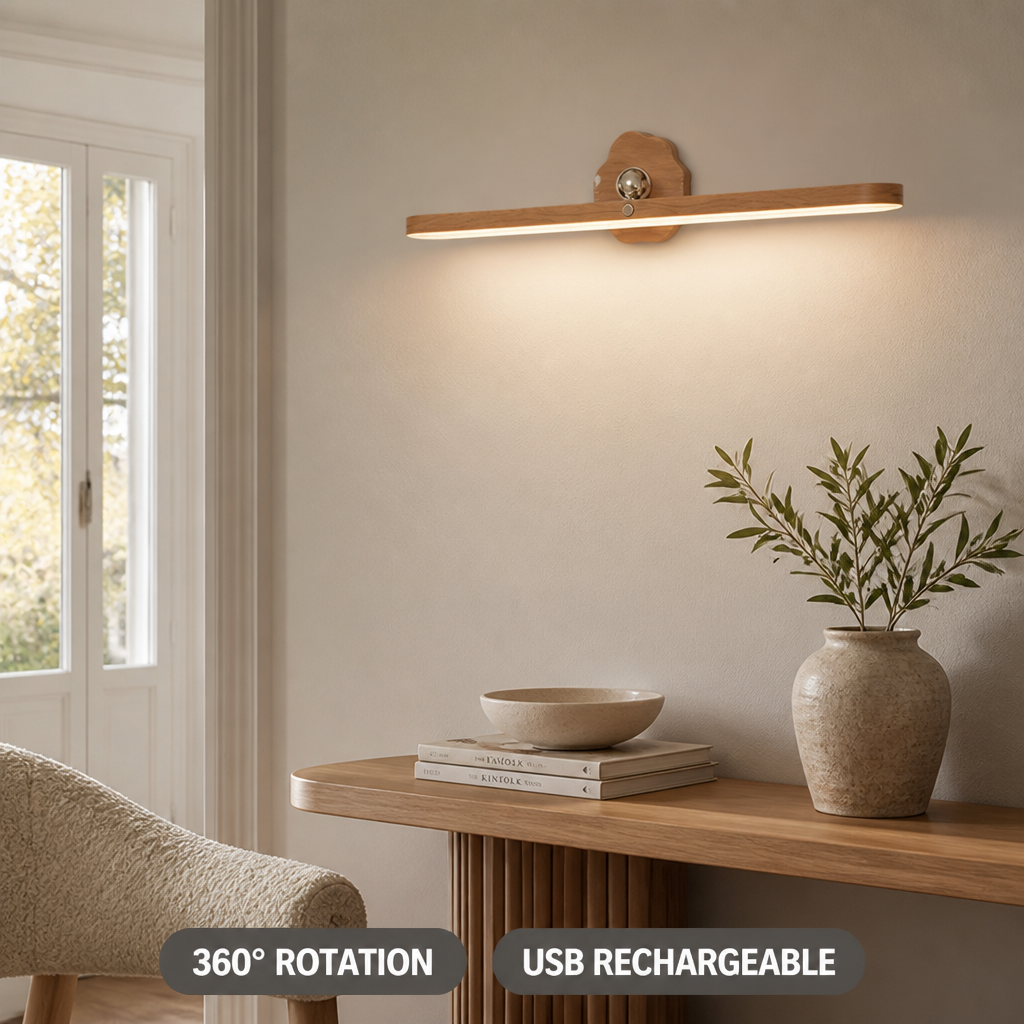 Scandinavian Wood LED Magnetic Wall Sconce