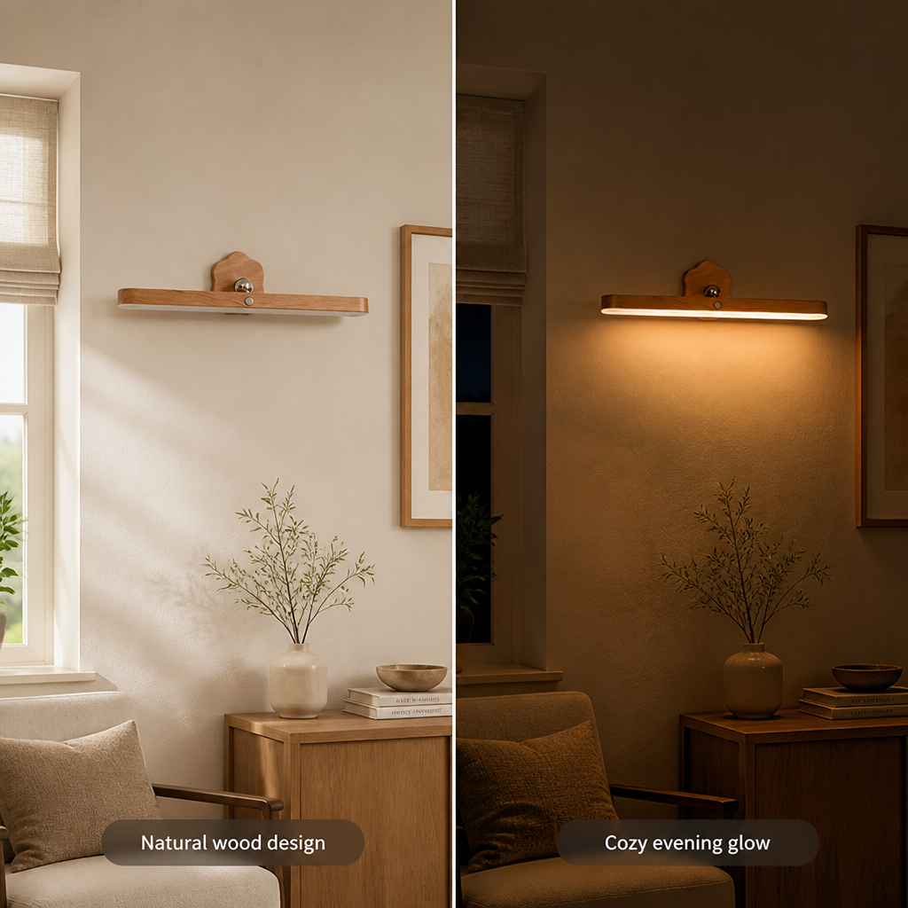 Scandinavian Wood LED Magnetic Wall Sconce