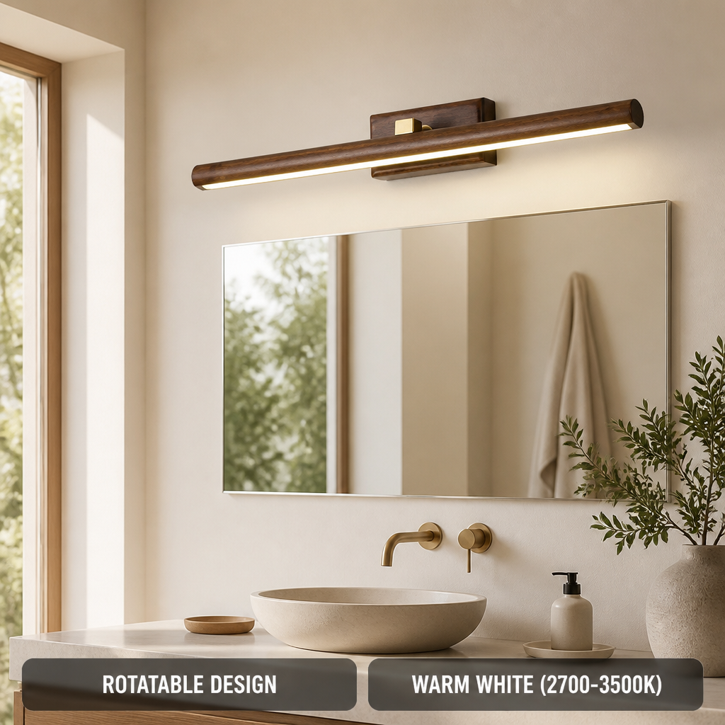 Scandinavian Wood LED Rotatable Wall Sconce