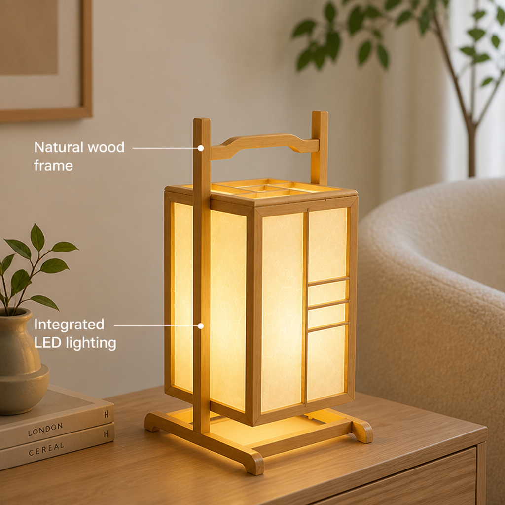Scandinavian Wood LED Table Lamp