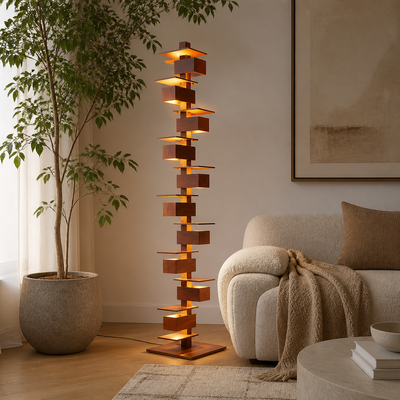 Scandinavian Wood LED Tripod Floor Lamp