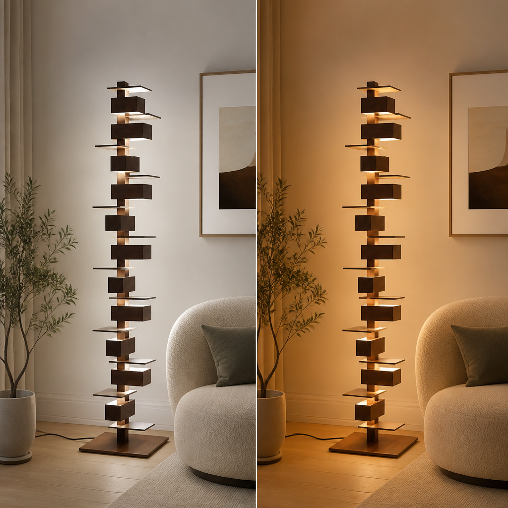 Scandinavian Wood LED Tripod Floor Lamp