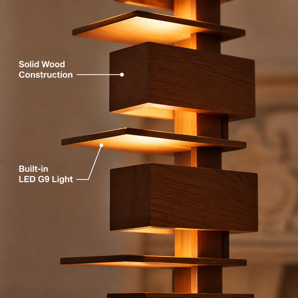 Scandinavian Wood LED Tripod Floor Lamp