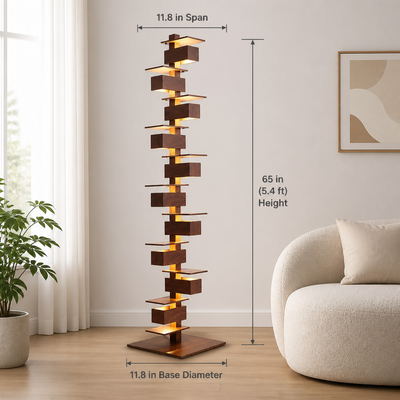 Scandinavian Wood LED Tripod Floor Lamp