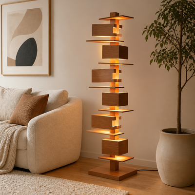 Scandinavian Wood LED Tripod Floor Lamp