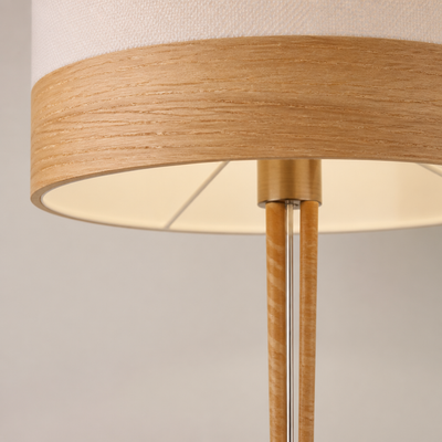Scandinavian Wood & Nickel Floor Lamp