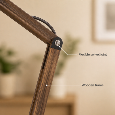 Scandinavian Wood Swivel Joint Floor Lamp