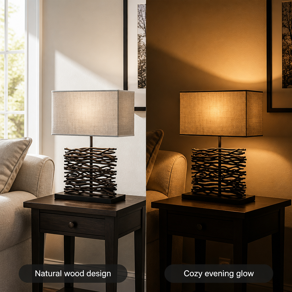 Scandinavian Wood Table Lamp