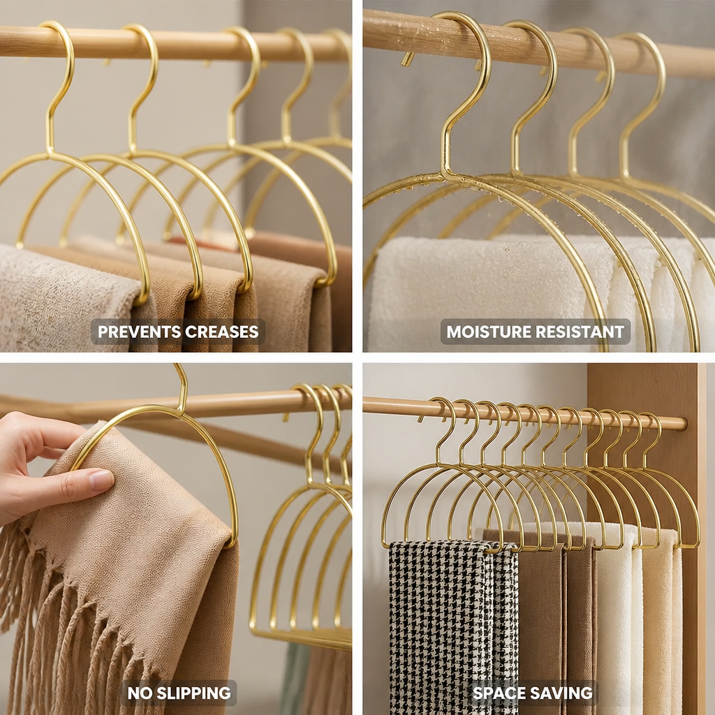 Scarf & Accessory Hanger Curved Aluminum Set of 4