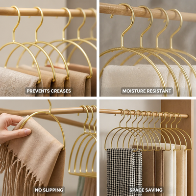 Scarf & Accessory Hanger Curved Aluminum Set of 4