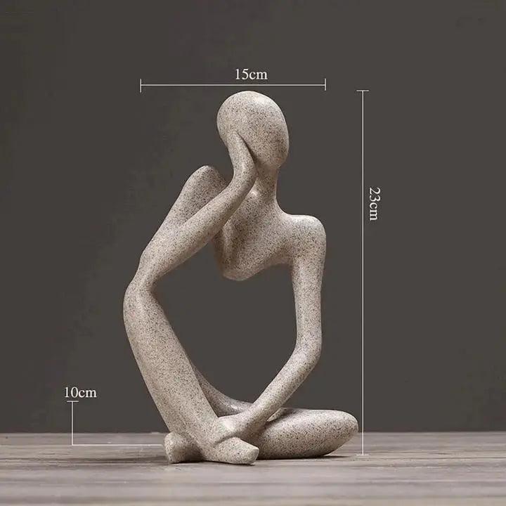 Sculpture Minimalist Seated Matte Resin Free-Standing