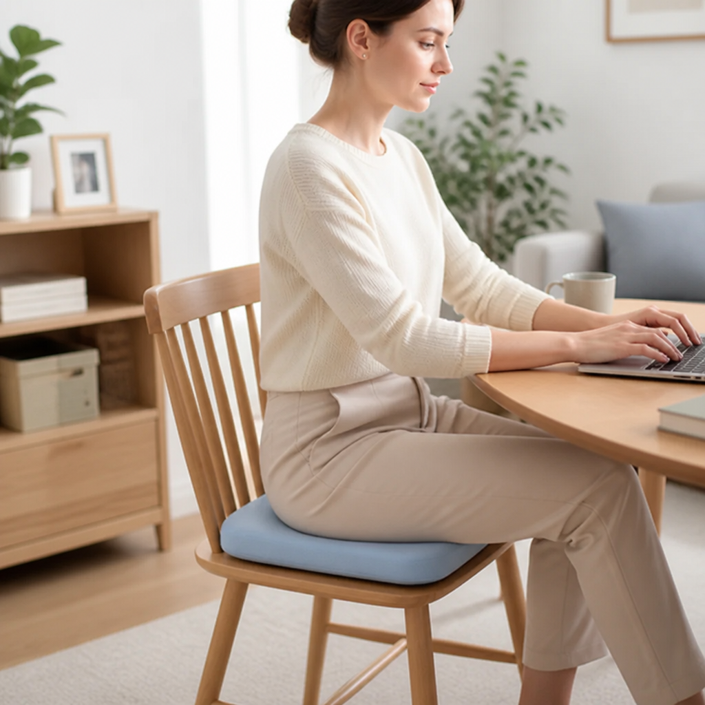 Seat Cushion Adaptive Memory Foam Tailbone & Lumbar Support