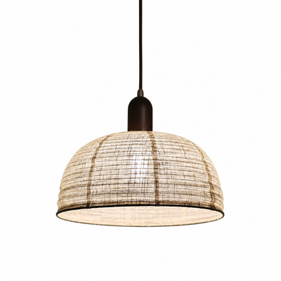 Semi-Circular Linen Pendant Light