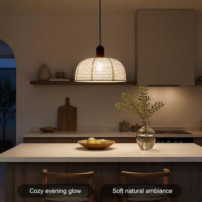 Semi-Circular Linen Pendant Light