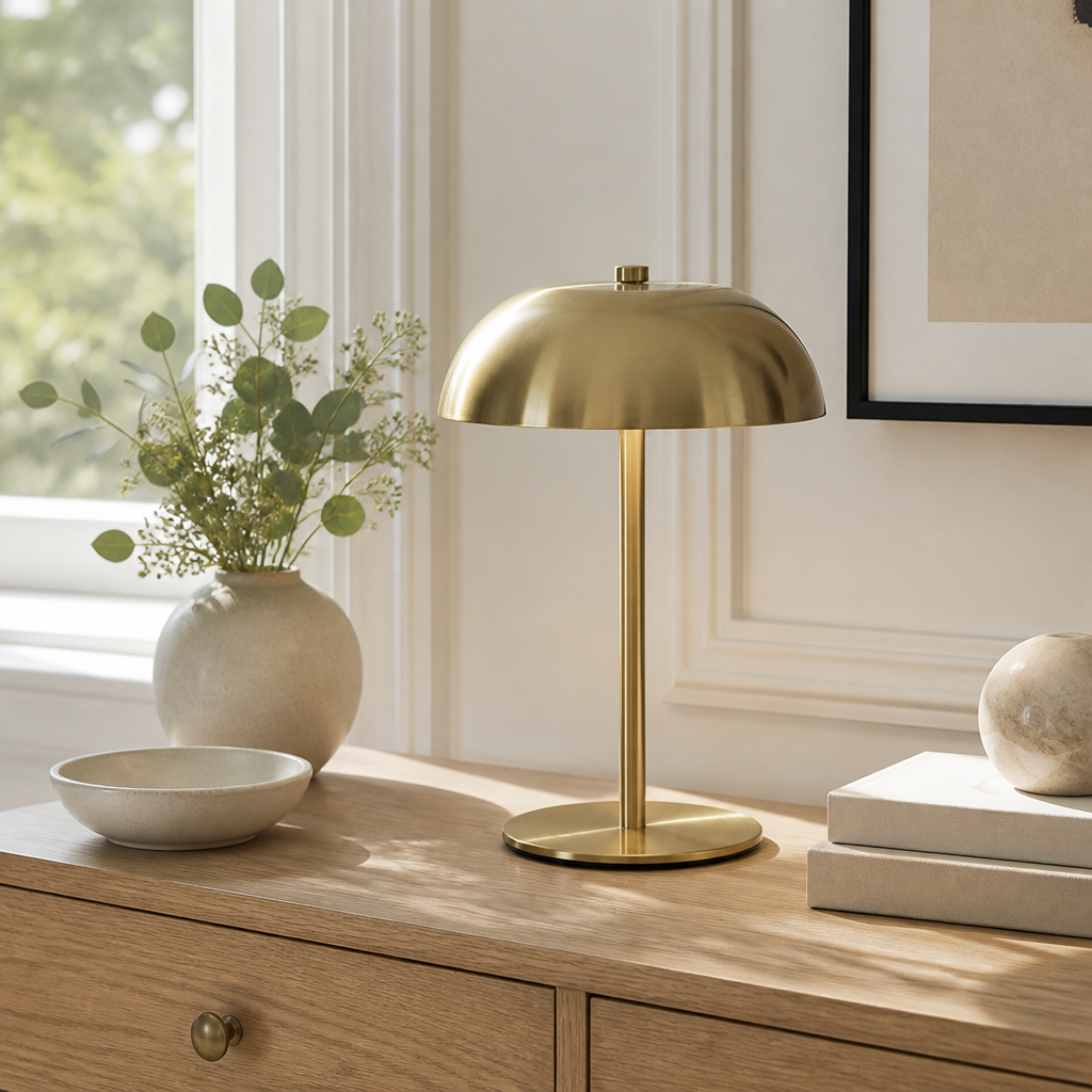 Set of 2 Brushed Metal LED Table Lamps