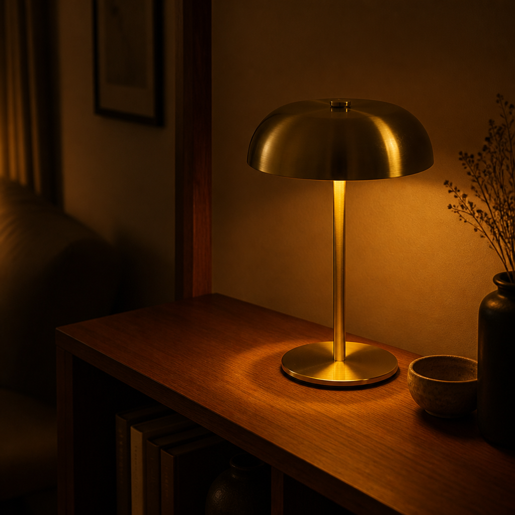 Set of 2 Brushed Metal LED Table Lamps