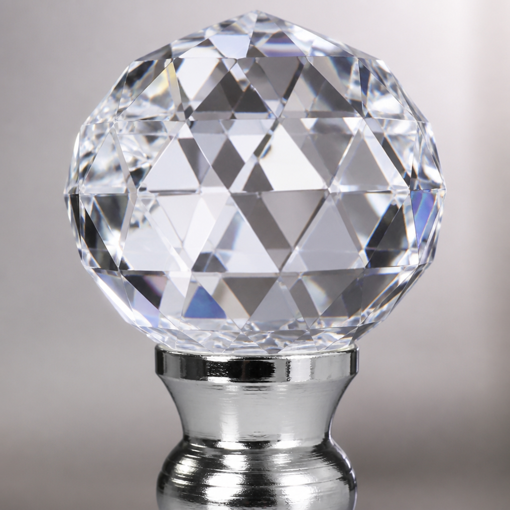 Set of 2 Clear Crystal Diamond-Cut Table Lamps