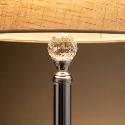 Set of 2 Clear Crystal Diamond-Cut Table Lamps