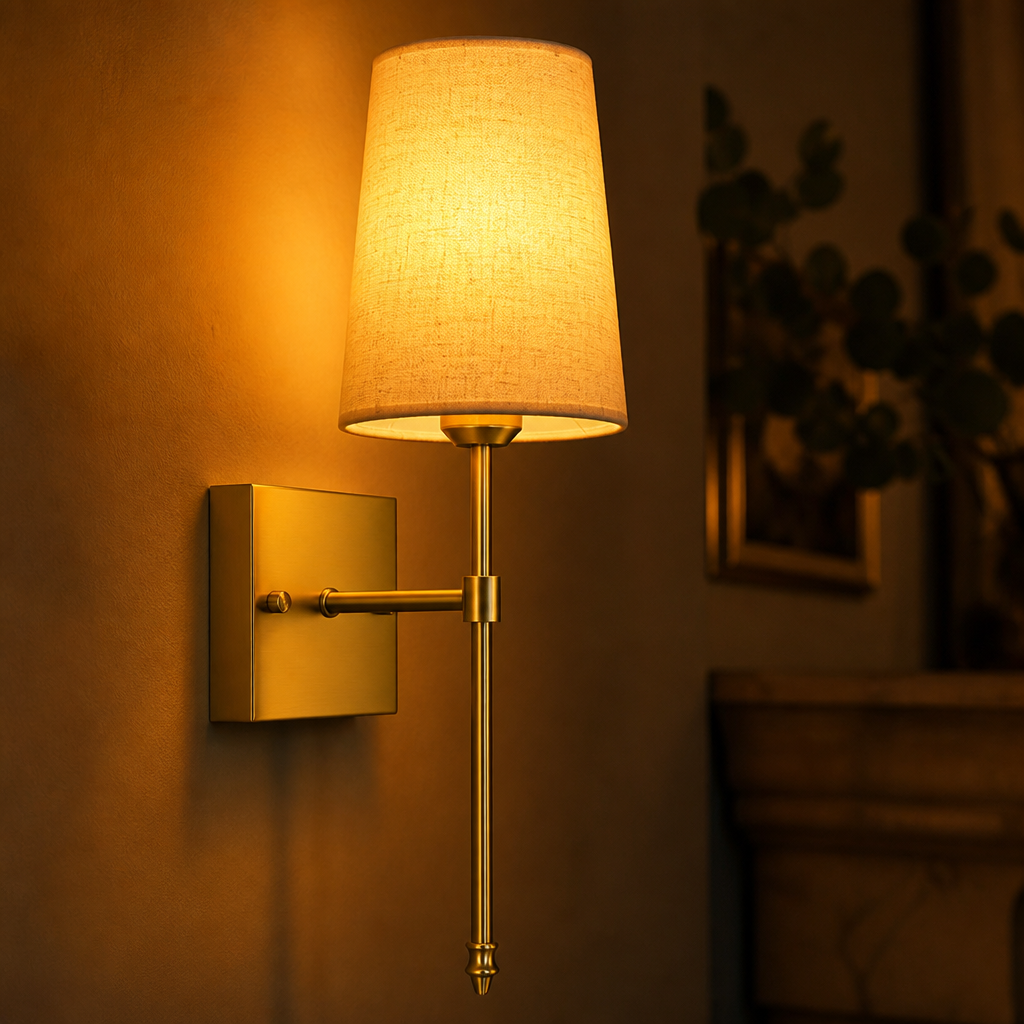 Set of 2 Golden LED Wall Sconces