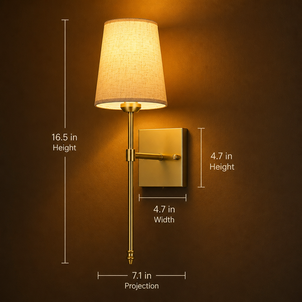 Set of 2 Golden LED Wall Sconces