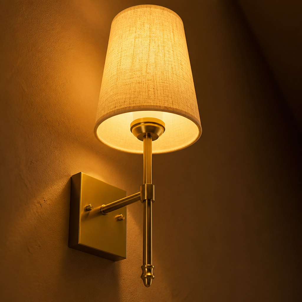 Set of 2 Golden LED Wall Sconces