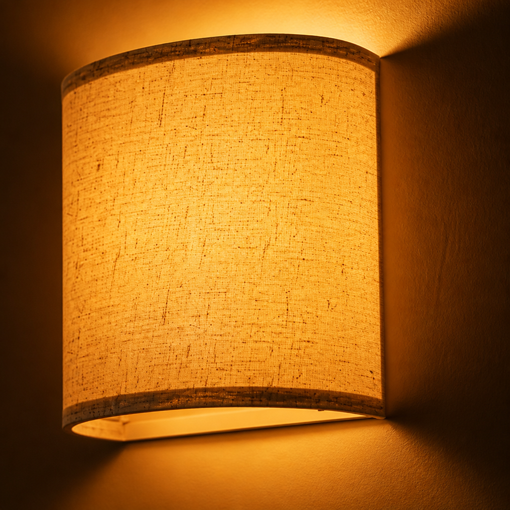 Set of 2 Linen LED Remote Wall Sconces