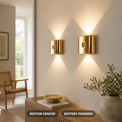 Set of 2 Metal LED Motion Sensor Night Lights