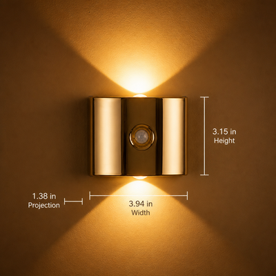 Set of 2 Metal LED Motion Sensor Night Lights