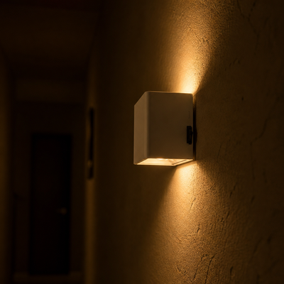Set of 2 Minimalist Aluminum LED Motion Sensor Wall Sconces