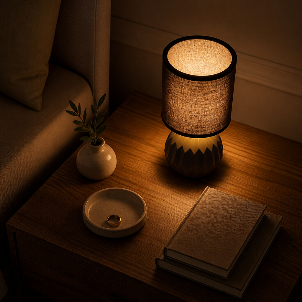 Set of 2 Minimalist Black Ceramic Table Lamps