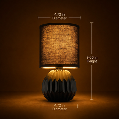 Set of 2 Minimalist Black Ceramic Table Lamps