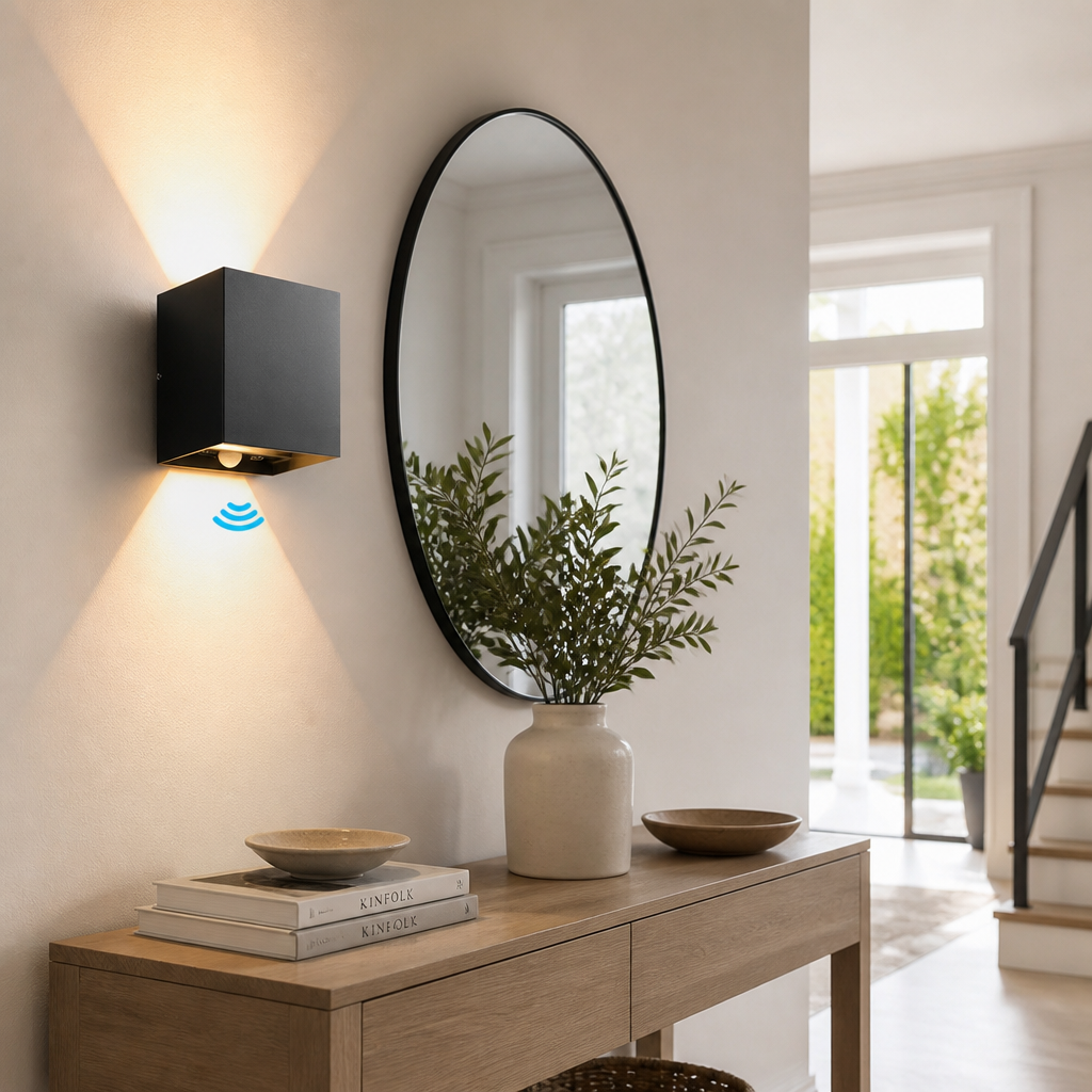 Set of 2 Minimalist LED Motion Sensor Wall Sconces