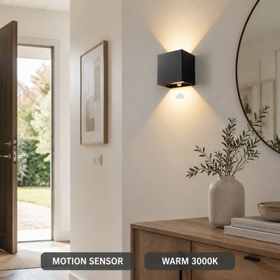 Set of 2 Minimalist LED Motion Sensor Wall Sconces
