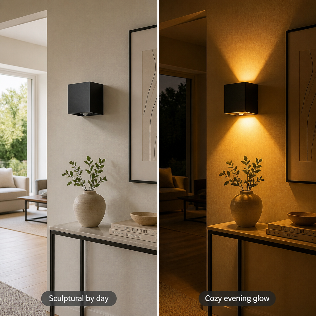 Set of 2 Minimalist LED Motion Sensor Wall Sconces