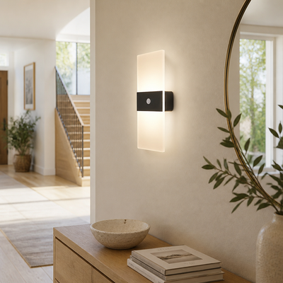 Set of 2 Modern White LED Motion Sensor Night Lights