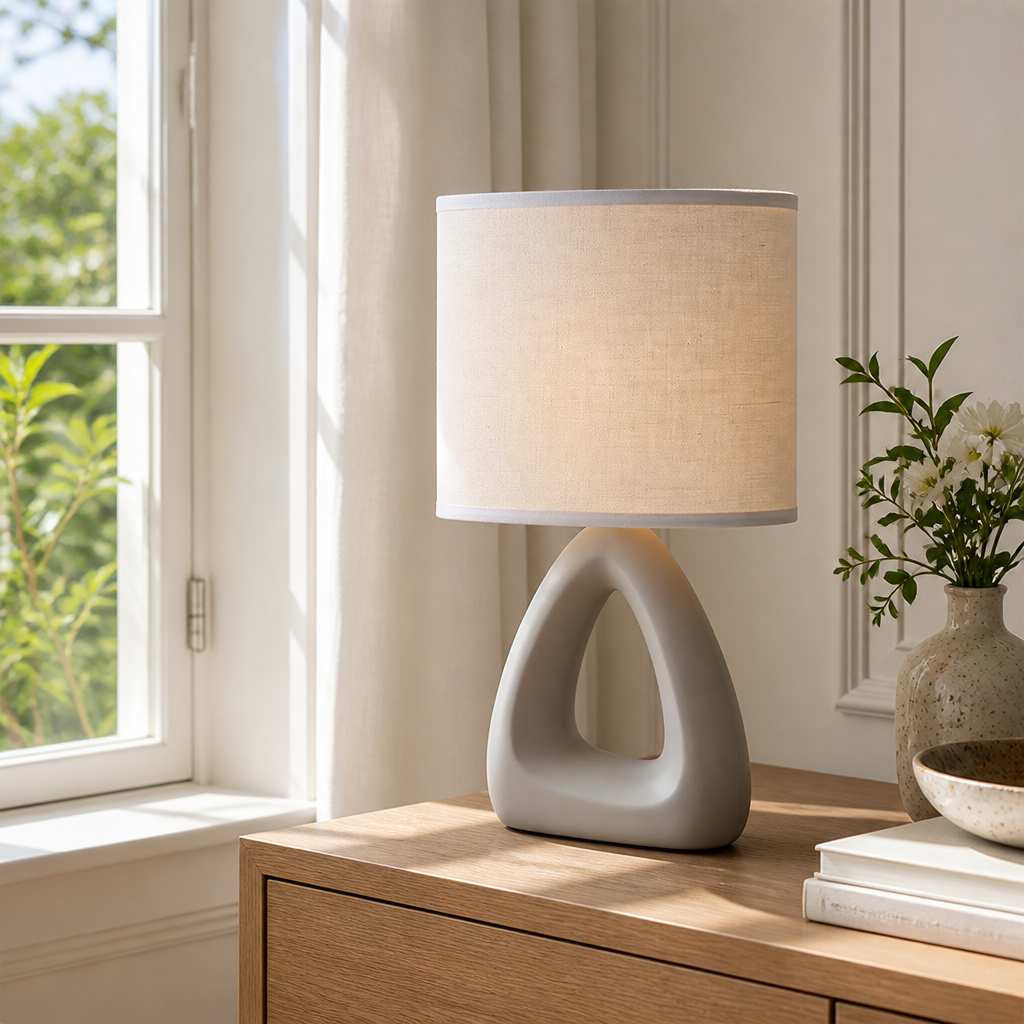 Set of 2 Scandinavian Ceramic Table Lamps