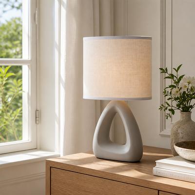 Set of 2 Scandinavian Ceramic Table Lamps