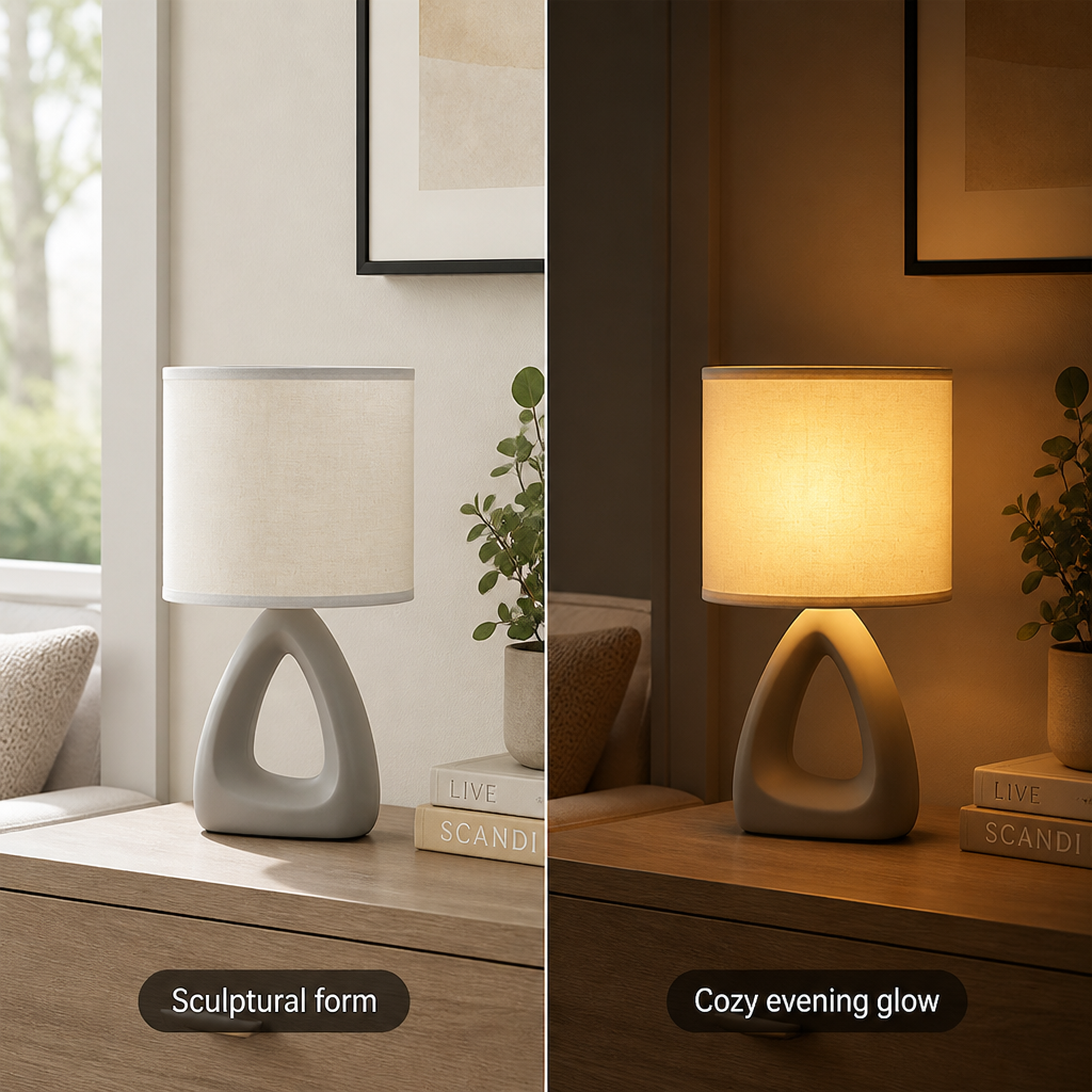 Set of 2 Scandinavian Ceramic Table Lamps