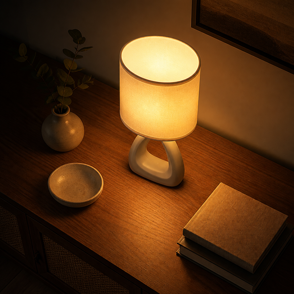 Set of 2 Scandinavian Ceramic Table Lamps