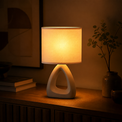 Set of 2 Scandinavian Ceramic Table Lamps