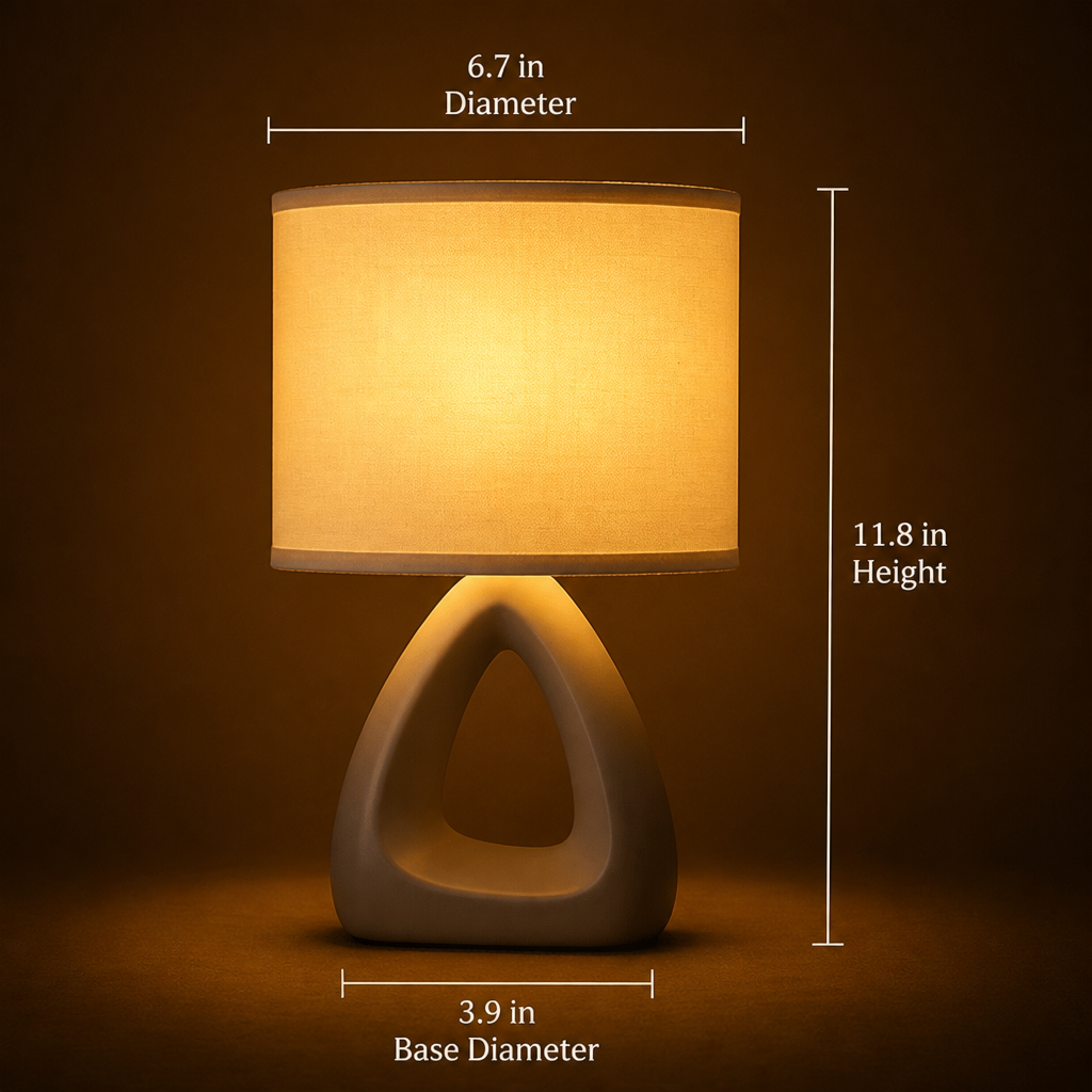 Set of 2 Scandinavian Ceramic Table Lamps