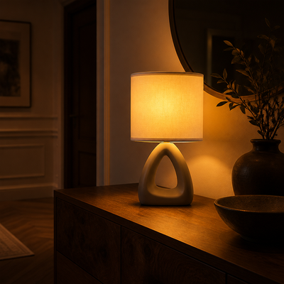 Set of 2 Scandinavian Ceramic Table Lamps