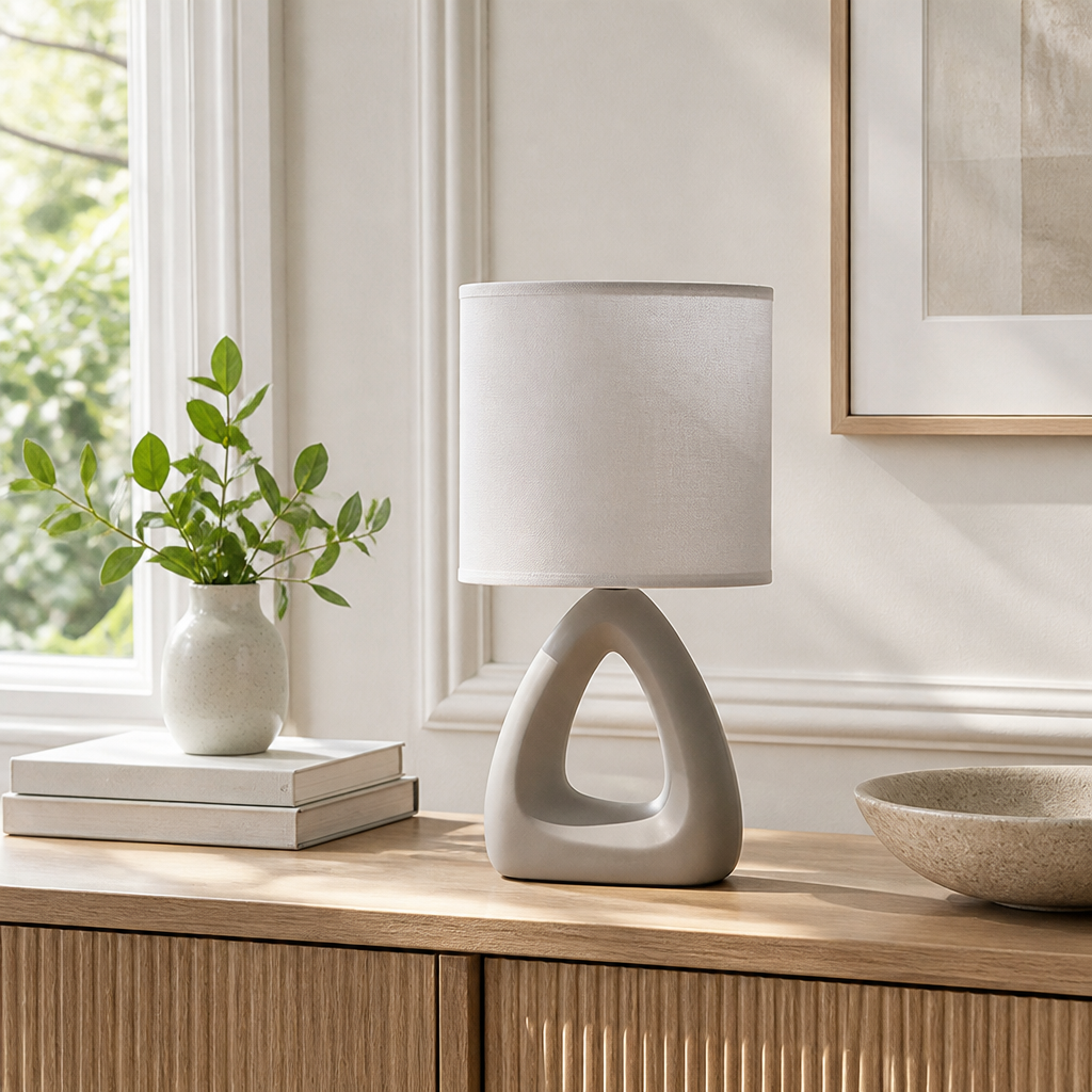 Set of 2 Scandinavian Ceramic Table Lamps