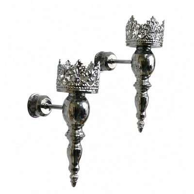 Set of 2 Vintage Wrought Iron Wall Sconces