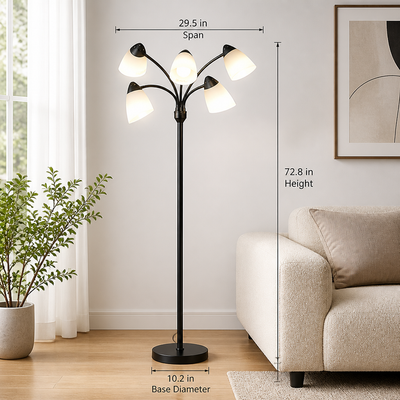 Set of 6 Plastic Beveled Horseshoe Table Lamps