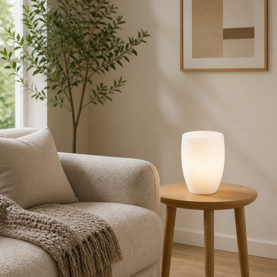 Set of 6 Plastic Beveled Horseshoe Table Lamps