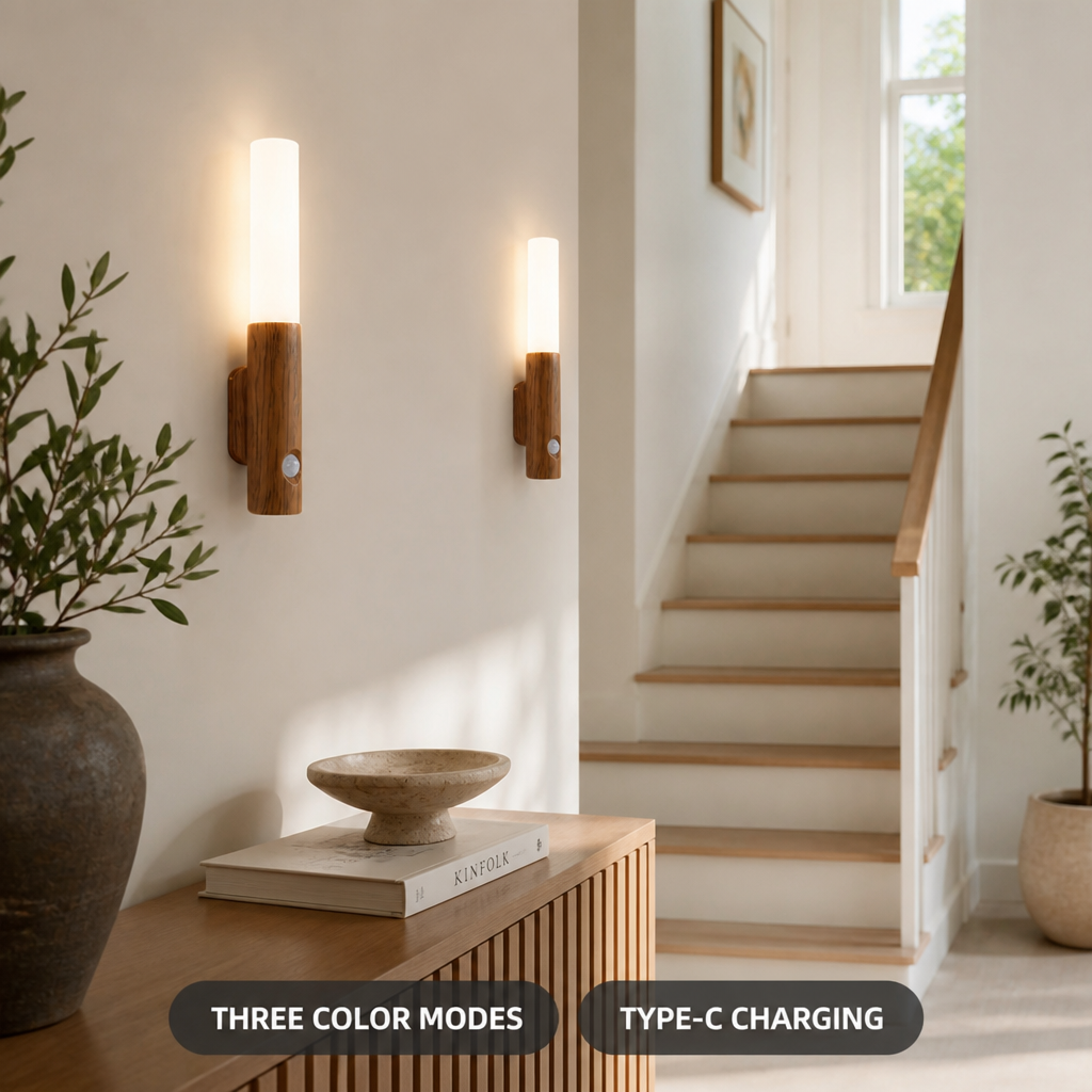 Set of 6 Retro LED Motion Sensor Wall Sconces