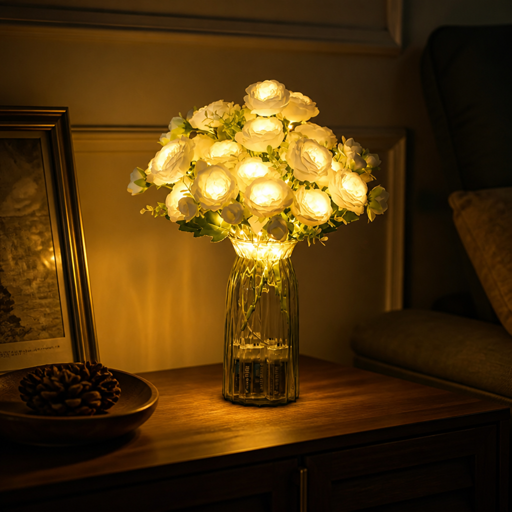 Silk Roses LED Bouquet Night Light