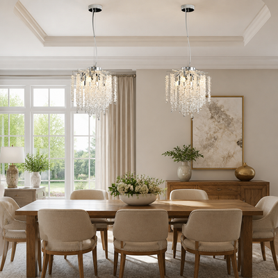 Silver Crystal Branch Chandelier