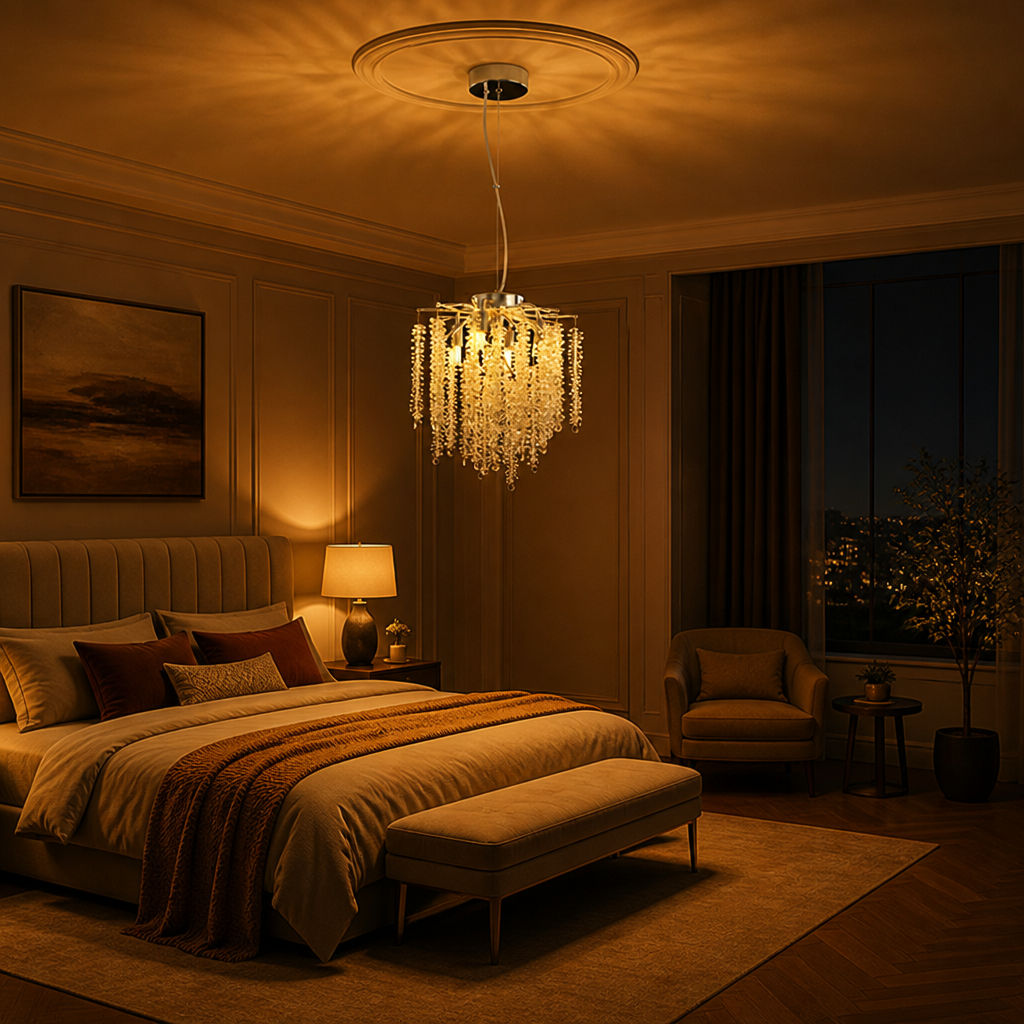 Silver Crystal Branch Chandelier